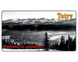 Magnes elastyczny TATRY B&W panorama Tatr z Gubałówki